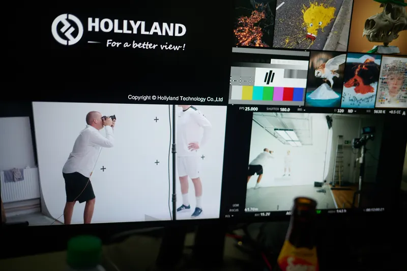 Regiemonitor zeigt mehrere Livebilder des Shootings